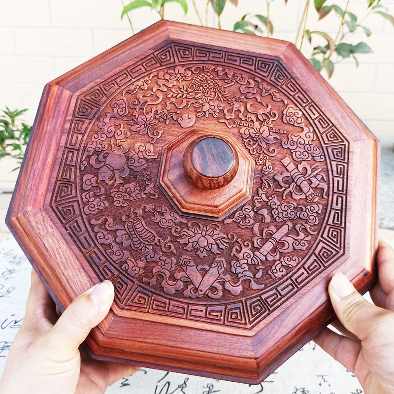 小叶紫檀果盒家用客厅茶几复古装饰红木糖果盒带盖干果盒木质中式,淘宝优惠券,粉丝福利购,淘宝优惠卷