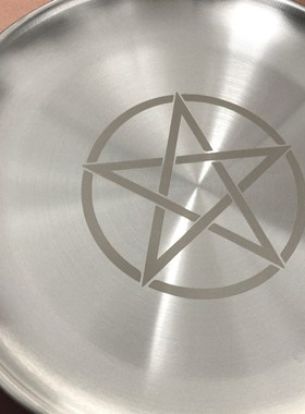 新款圆形香盘香托蜡烛托盘不锈钢镀烛台烛盘道具盘垫子放水晶装饰