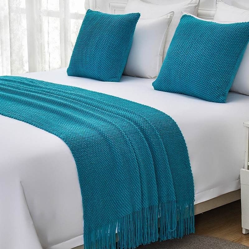 民宿床尾巾床尾装饰公寓沙发搭巾家用酒店床盖针织床尾毯宾馆床旗,淘宝优惠券,粉丝福利购,淘宝优惠卷