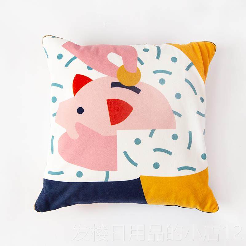 正品卡通侣抱枕枕被两用保绒暖抱情毯珊瑚法兰绒办公室午睡毯汽车 - 图1