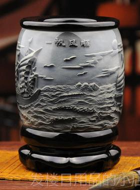 正品办公筒桌旋转笔奢高级感中国风创办公室桌面摆件意毕业轻礼物