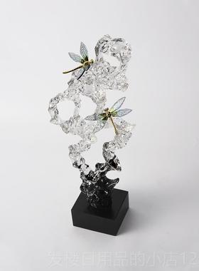 正品新中式透明湖关石玄公摆件轻奢高档客厅电视柜酒柜办室软装饰