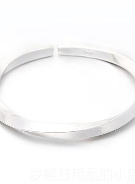 正品纯银手镯999足男女维情侣古法手工白银手莫环比乌斯实心京银