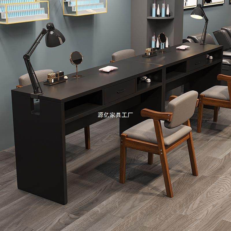 升级灯孔美复古美甲桌现简约单双人甲工作台TKZ抽代屉收纳夹双层,淘宝优惠券,粉丝福利购,淘宝优惠卷