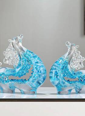 招财玄酒马鹿牛气件冲天摆轻奢高档ZH324ZH3关客厅柜电视柜办公室