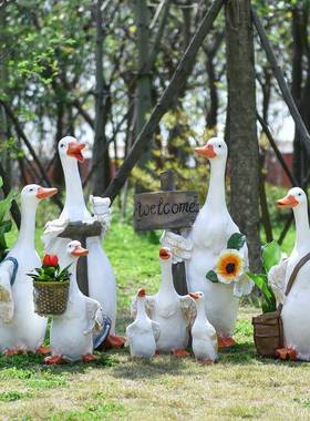 卡KLL通子模型园鸭林花庭院草坪装饰品农场美景观仿陈真动物雕塑