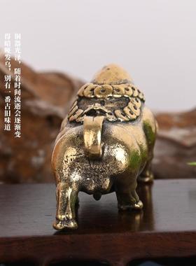 铜业牛摆摆件斗牛财旺市开送招礼t1676808牛气冲天桌面件大号落地