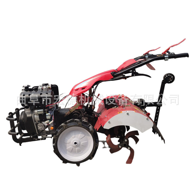 Small agricultural multi-functional rotary tiller Agricultural four-wheel drive micro tiller Agricultural hand-held ditching tillage machine