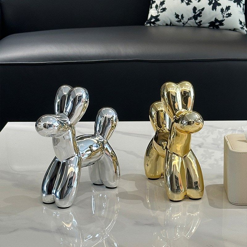 银色气球小狗客厅玄关茶几电视柜桌面摆件酒柜办公室艺术品装饰品,淘宝优惠券,粉丝福利购,淘宝优惠卷