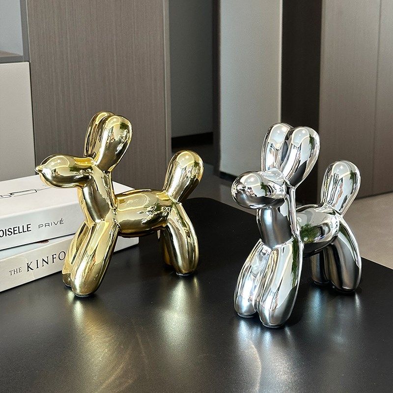 银色气球小狗客厅玄关茶几电视柜桌面摆件酒柜办公室艺术品装饰品,淘宝优惠券,粉丝福利购,淘宝优惠卷