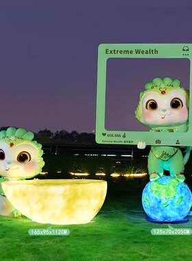 2025新年蛇雕塑吉祥物玻璃钢卡通贺岁摆件景区商场售楼部春节装饰