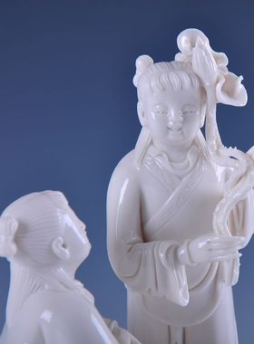 和合二仙摆件神像姻缘陶瓷家居客厅婚房婚姻结婚礼品增旺夫妻运