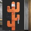 Carpenter's uncle's entryway cactus hole board to hang clothes, entry door creative wall-mounted coat rack