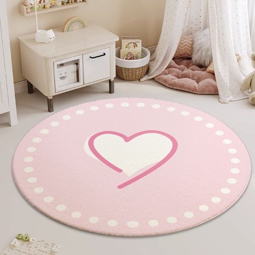 卧室床边毯家用少女房间地垫客厅沙发圆形地毯儿童房床前床边垫子 - 图0