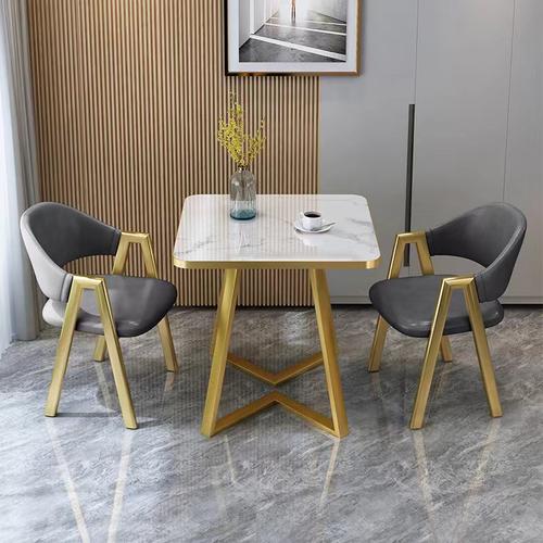 休闲接待会客洽谈桌椅组合店铺谈判办公休息区小户型阳台家用方桌 - 图0