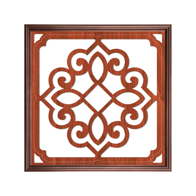 中式复古木纹集成吊顶嵌入式铝扣板300x300 led平板灯30x30拼花灯 - 图3
