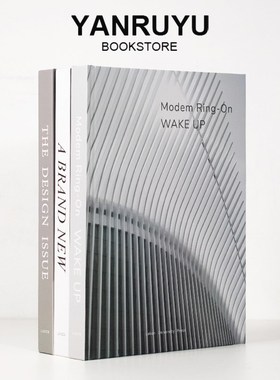 极简黑白灰精装外文组合装饰书摆件现代样板房书柜英文书陈设家具