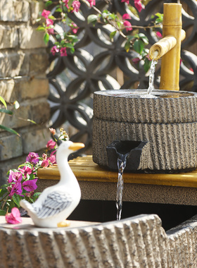 汉韵堂中式流水摆件庭院花园布置客厅阳台装饰循环水落地布景景观