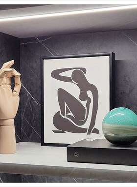 现代样板间客厅书柜简约软装家居摆件饰品几何陶瓷挂画组合ZH2650