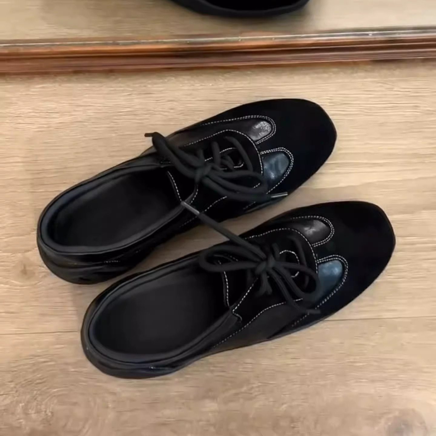 复古风黑色系带玛丽珍鞋女通勤百搭方头平底鞋,淘宝优惠券,粉丝福利购,淘宝优惠卷