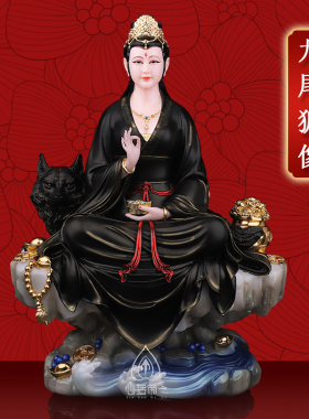 纯手工彩绘九尾狐像女实心汉白玉九尾娘娘像九姑娘神像九尾狐摆件