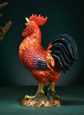 铜一家铜公鸡摆件黄铜大公鸡金鸡报喜客厅装饰乔迁礼品大吉大利鸡