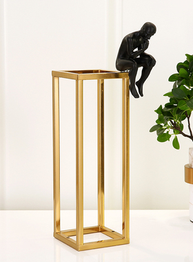 简约现代家居摆设电视柜工艺品思考者楼梯摆件铁艺客厅书房装饰品