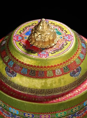 藏式电动转轮家用插电电动转筒办公客厅转金桶桌面装饰摆件插电