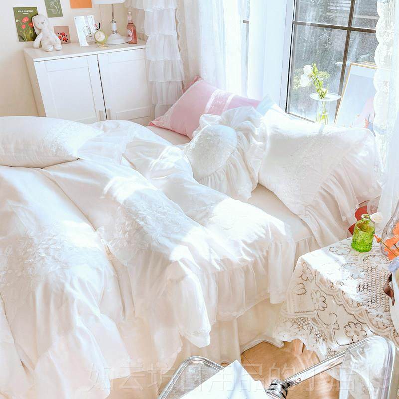 正品夏季韩国粉红少心女四件套10床棉被套纯棉蕾0丝床单公主风格,淘宝优惠券,粉丝福利购,淘宝优惠卷