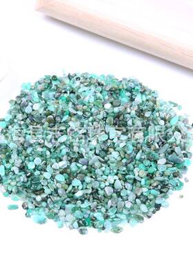 04装然祖母绿石摆天件e碎merald鱼缸盆栽造景饰儿童科普淘矿石