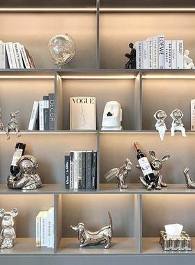 轻奢酒柜装饰摆件家居柜客厅电视办公室书柜工品艺10030598品透摆