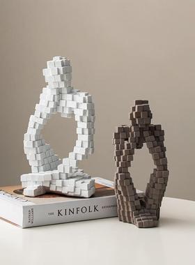 创现代术简约UYD抽象艺摆电视意柜酒柜轻奢件家居装饰品玄关迪鹏