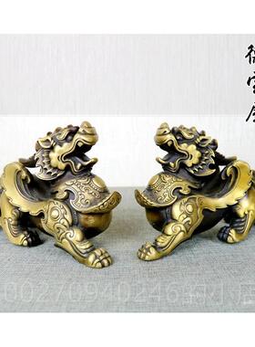 高档纯面一铜貔貅摆件对摆件家居办公装室家居饰品摆件桌玄关中式