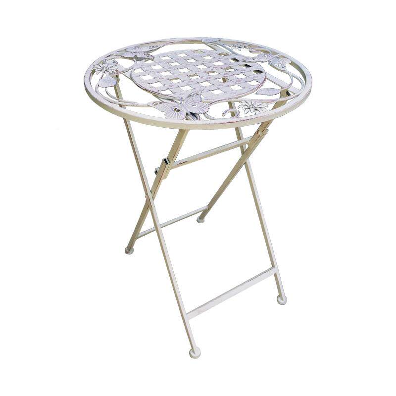 0A铁艺园折叠小圆桌阳创台小茶几客厅NS089沙发角几意小茶桌边花 - 图3