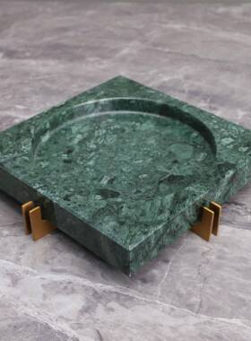 新房中式大0005理石金餐烟灰缸样板属房售楼部卧室书厅桌面饰品摆