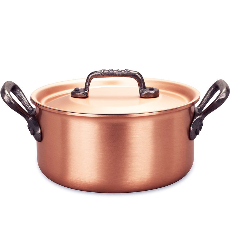 比利时Falk进口铜锅双耳炖锅焖煮锅平底锅家用燃气无涂层汤锅煮面 - 图3