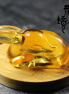 古法琉璃茶宠小兔子猴子小猫小鹿小乌龟蜗牛创意摆件茶席道具礼品