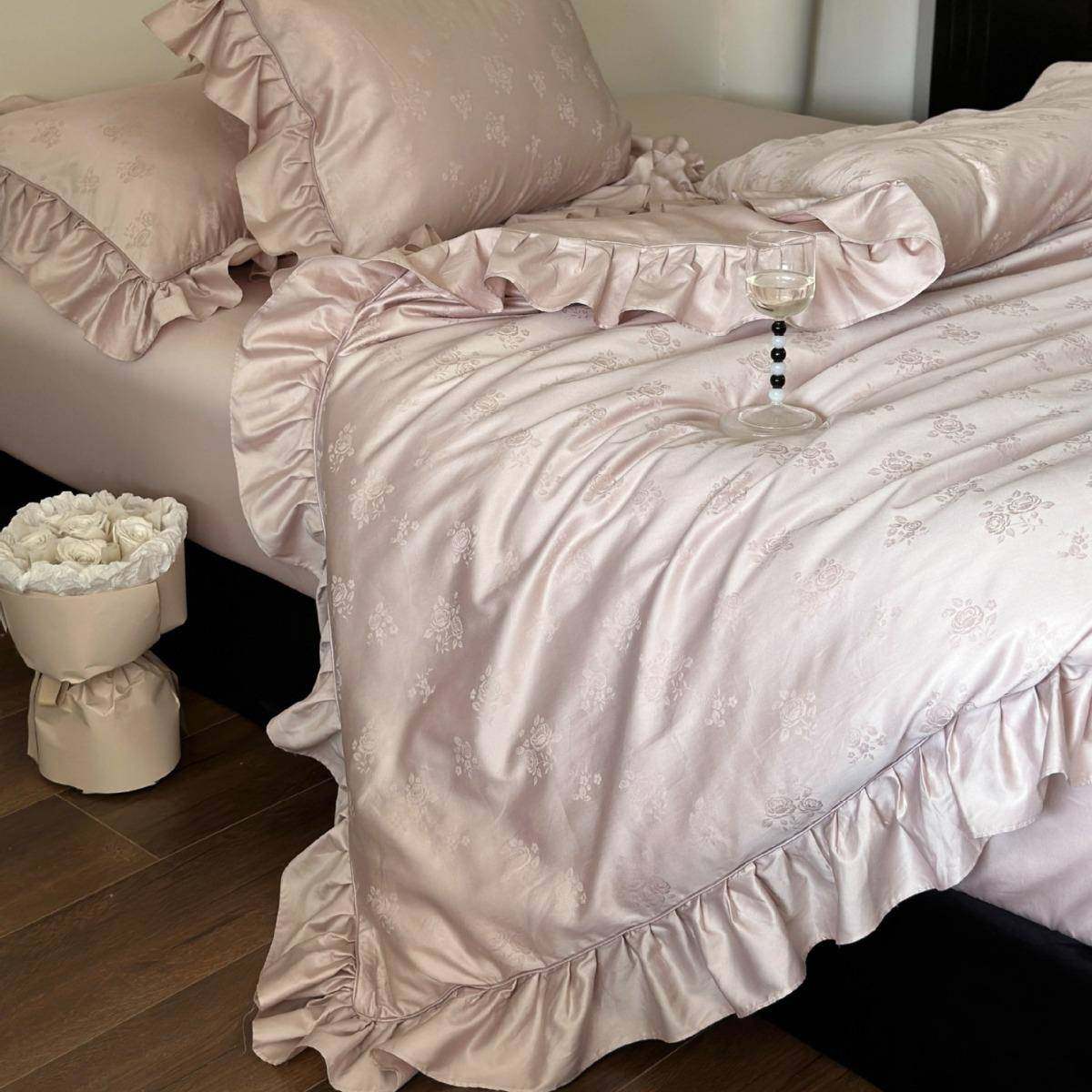 古典欧季式风女水洗50亲贡缎提花生卧室UCU肤四款床上用品四件套,淘宝优惠券,粉丝福利购,淘宝优惠卷