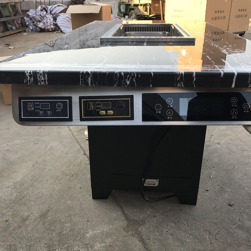 大理石无烟净化烧烤涮一体桌自助餐厅桌椅商用电磁炉一体火锅桌子,淘宝优惠券,粉丝福利购,淘宝优惠卷