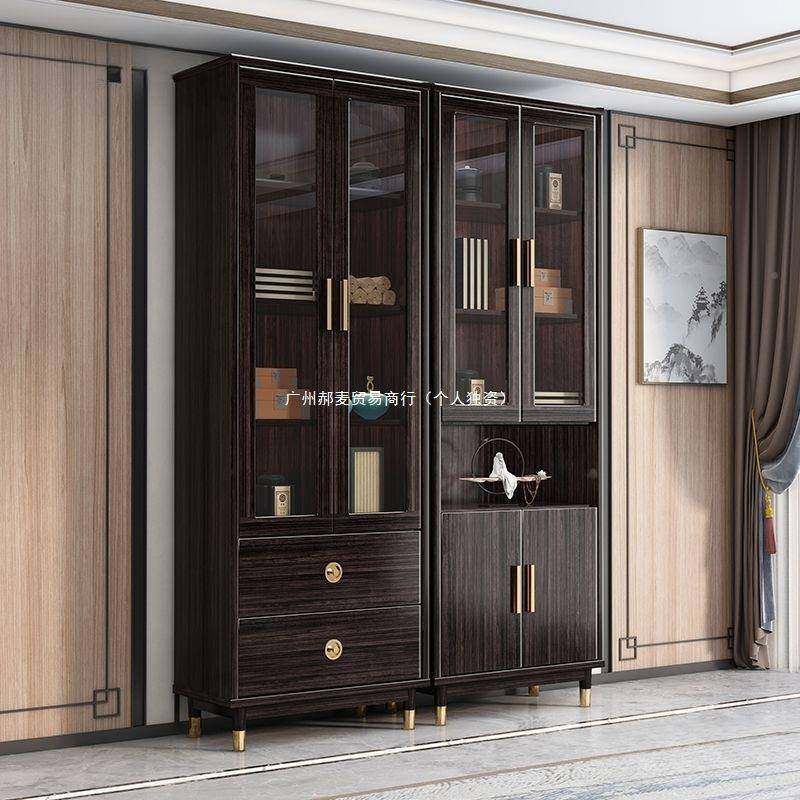 新中式柜实门木书柜紫金檀木书橱组合璃带THY落地靠墙书房家具置,淘宝优惠券,粉丝福利购,淘宝优惠卷