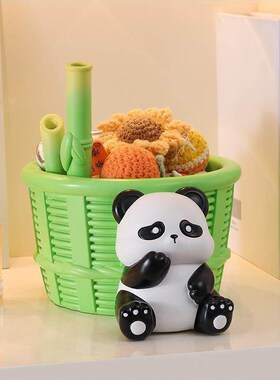创意家居钥匙入口储物树脂饰品彷竹篮家居客厅办公桌装饰饰品
