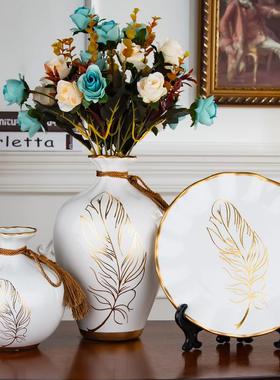 酒店花瓶简意摆件三QIO件套欧现代约客厅式玄关电视酒柜创装饰品