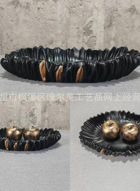 轻奢极创意折简纸树脂花瓶花软装样板房客茶厅几餐桌面家居饰ANA