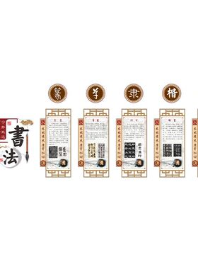 班级文化墙黑板报书法教室布置装饰环创作品展示墙贴纸文化背景板