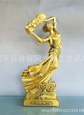 黄铜女娲娘娘摆铜女娲补像天客件厅家居办公饰YTR室装工艺礼品摆