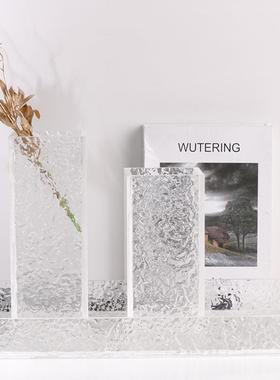 现代创合意水波纹花瓶托盘组摆YZM件桌样板间面客厅关设玄计师插