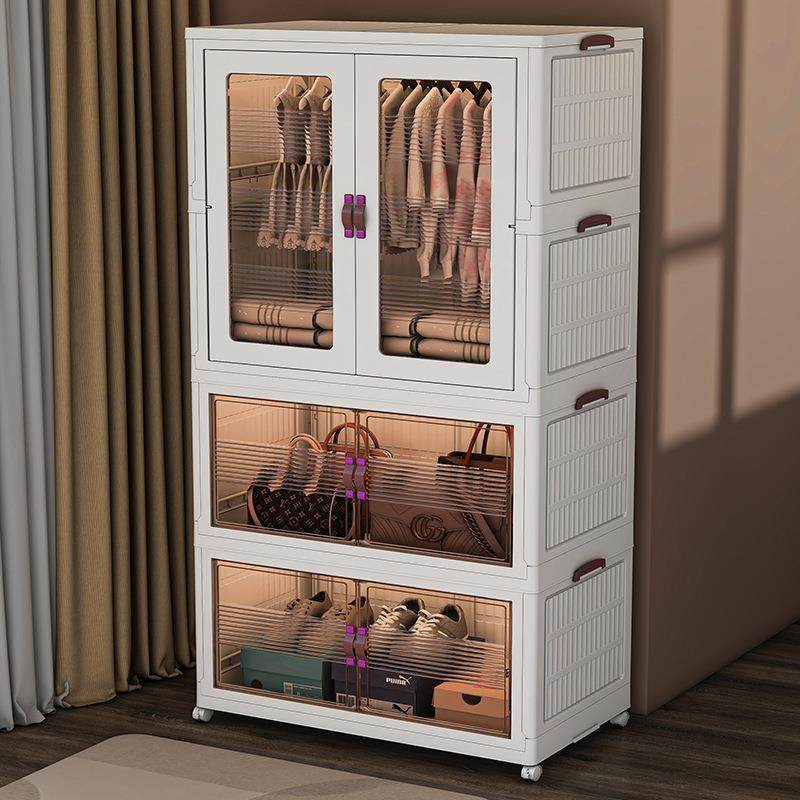 25年款收纳柜家用透明可磁吸开合双开门加厚PP新储物YP702-70置柜,淘宝优惠券,粉丝福利购,淘宝优惠卷