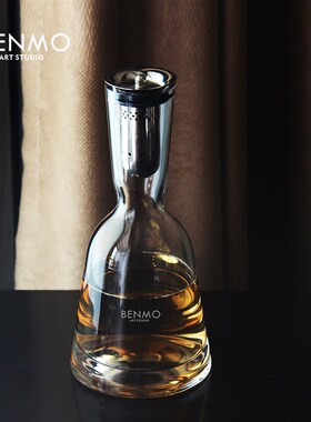 本墨 现代简约水晶玻璃酒杯威士忌壶 样板间餐厅酒店客厅桌面摆件