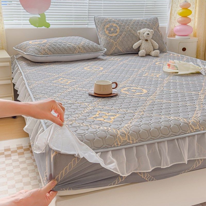 夏季乳胶凉席三件套床笠款冰丝凉席1.8m床垫可机洗空调软席子1.5m,淘宝优惠券,粉丝福利购,淘宝优惠卷