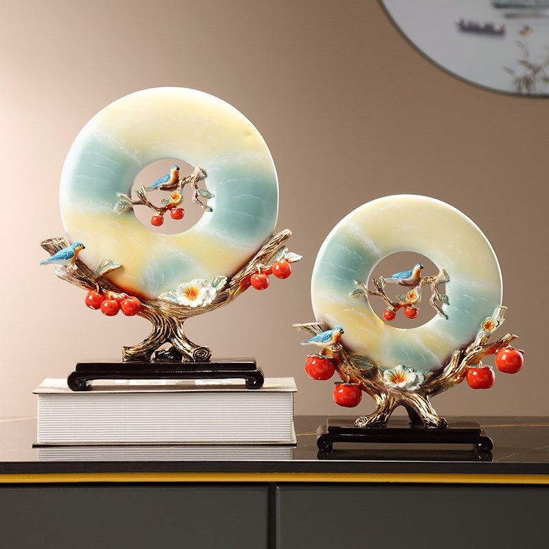 事事如意柿子平安扣摆件高档客厅玄关电视柜新房装饰品树脂工艺品,淘宝优惠券,粉丝福利购,淘宝优惠卷